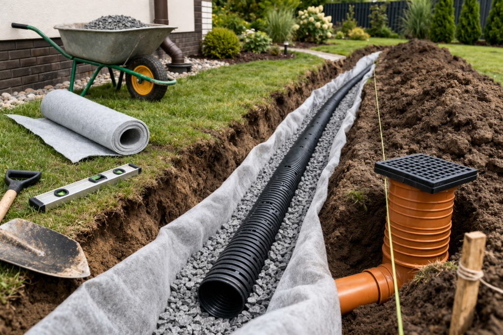 Дренаж на участке: как проложить траншею под дренажные трубы