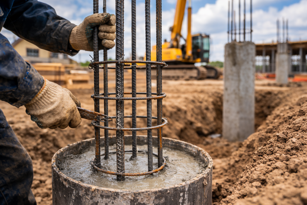 Армирование буронабивных свай: нужно ли и как делается