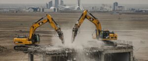 Аренда гидромолота в Астане — снос бетонного фундамента, цена за час и смену